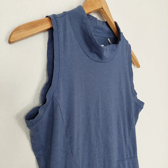 Toad&Co Summerdance Organic Cotton Linen Sleeveless Dress Blue Size Small - Picture 3 of 9